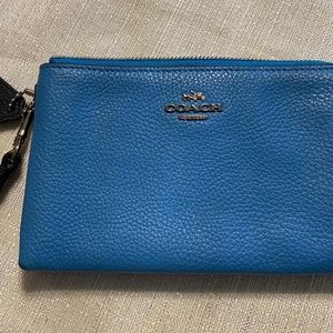 Coach Colorblock Leather Double Corner Zip Wristlet